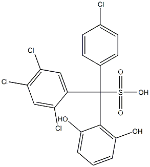 (4-Chlorophenyl)(2,4,5-trichlorophenyl)(2,6-dihydroxyphenyl)methanesulfonic acid Structure