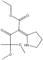 4,4-Dimethoxy-3-oxo-2-(2-pyrrolidinylidene)valeric acid ethyl ester,,结构式