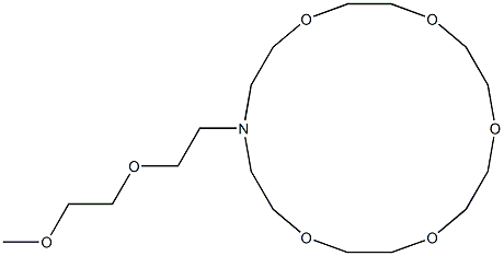 16-[2-(2-メトキシエトキシ)エチル]-1,4,7,10,13-ペンタオキサ-16-アザシクロオクタデカン 化学構造式