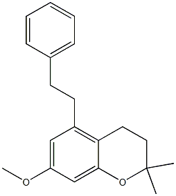 3,4-Dihydro-7-methoxy-5-(2-phenylethyl)-2,2-dimethyl-2H-1-benzopyran,,结构式