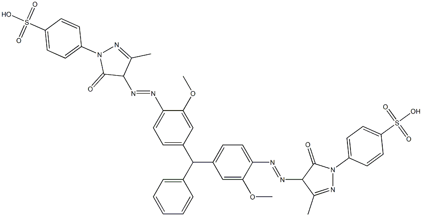 4,4'-[(Phenylmethylene)bis[(2-methoxy-4,1-phenylene)azo[(4,5-dihydro-3-methyl-5-oxo-1H-pyrazole)-4,1-diyl]]]bis(benzenesulfonic acid)|