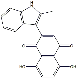 2-(2-Methyl-1H-indol-3-yl)-5,8-dihydroxynaphthalene-1,4-dione Structure