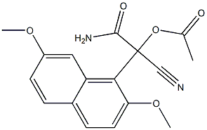 2-(2,7-Dimethoxy-1-naphtyl)-2-cyano-2-acetoxyacetamide,,结构式