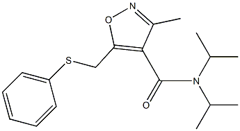 3-Methyl-4-(diisopropylcarbamoyl)-5-[(phenylthio)methyl]isoxazole Struktur