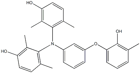 N,N-Bis(3-hydroxy-2,6-dimethylphenyl)-3-(2-hydroxy-3-methylphenoxy)benzenamine,,结构式