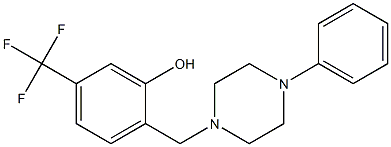5-(トリフルオロメチル)-2-[(4-フェニルピペラジン-1-イル)メチル]フェノール 化学構造式