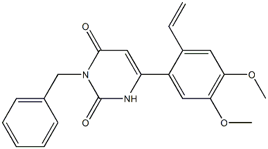 3-Benzyl-6-(2-ethenyl-4,5-dimethoxyphenyl)pyrimidine-2,4(1H,3H)-dione Struktur