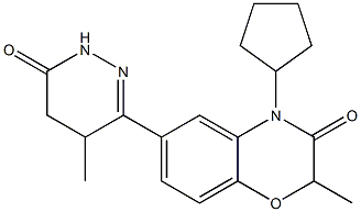 4-Cyclopentyl-6-[(1,4,5,6-tetrahydro-4-methyl-6-oxopyridazin)-3-yl]-2-methyl-4H-1,4-benzoxazin-3(2H)-one,,结构式