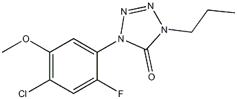 1-(2-Fluoro-4-chloro-5-methoxyphenyl)-4-propyl-1H-tetrazol-5(4H)-one,,结构式