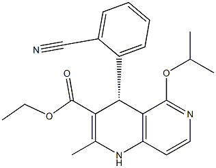 (4R)-1,4-Dihydro-5-isopropyloxy-2-methyl-4-(2-cyanophenyl)-1,6-naphthyridine-3-carboxylic acid ethyl ester Structure