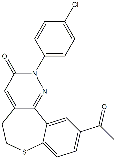 10-Acetyl-2-(4-chlorophenyl)-5,6-dihydro[1]benzothiepino[5,4-c]pyridazin-3(2H)-one 结构式