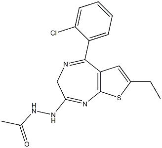 2-(2-Acetylhydrazino)-5-(o-chlorophenyl)-7-ethyl-3H-thieno[2,3-e]-1,4-diazepine|