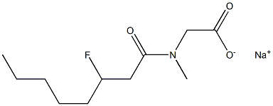 N-(3-Fluorooctanoyl)-N-methylglycine sodium salt Struktur