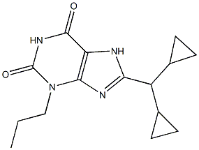 8-Dicyclopropylmethyl-3-propylxanthine Struktur