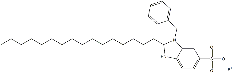 1-Benzyl-2,3-dihydro-2-hexadecyl-1H-benzimidazole-6-sulfonic acid potassium salt Struktur