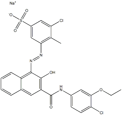 3-Chloro-4-methyl-5-[[3-[[(4-chloro-3-ethoxyphenyl)amino]carbonyl]-2-hydroxy-1-naphtyl]azo]benzenesulfonic acid sodium salt,,结构式