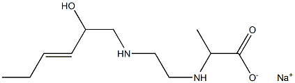 2-[N-[2-[N-(2-Hydroxy-3-hexenyl)amino]ethyl]amino]propionic acid sodium salt Structure