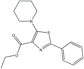 2-Phenyl-5-(1-piperidinyl)thiazole-4-carboxylic acid ethyl ester Struktur