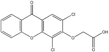 (9-Oxo-2,4-dichloro-9H-xanthen-3-yloxy)acetic acid Structure