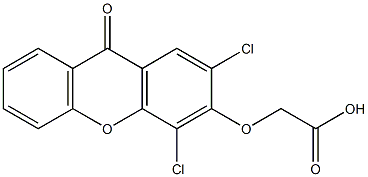 (9-Oxo-2,4-dichloro-9H-xanthen-3-yloxy)acetic acid Struktur