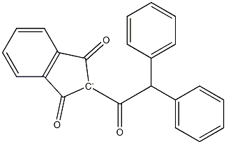 2,3-Dihydro-2-(diphenylacetyl)-1,3-dioxo-1H-inden-2-ide,,结构式
