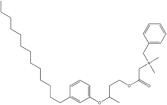 N,N-Dimethyl-N-benzyl-N-[[[3-(3-tridecylphenyloxy)butyl]oxycarbonyl]methyl]aminium,,结构式