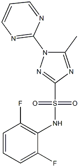 1-(ピリミジン-2-イル)-5-メチル-N-(2,6-ジフルオロフェニル)-1H-1,2,4-トリアゾール-3-スルホンアミド 化学構造式