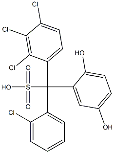 (2-クロロフェニル)(2,3,4-トリクロロフェニル)(2,5-ジヒドロキシフェニル)メタンスルホン酸 化学構造式