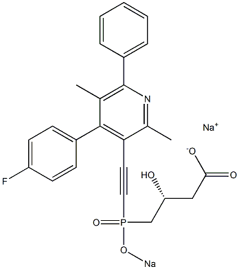 (3R)-4-[[[4-(4-Fluorophenyl)-2,5-dimethyl-6-phenyl-3-pyridinyl]ethynyl]sodiooxyphosphinyl]-3-hydroxybutyric acid sodium salt Struktur