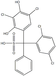 (2,5-Dichlorophenyl)(3,5-dichloro-2,4-dihydroxyphenyl)phenylmethanesulfonic acid Struktur