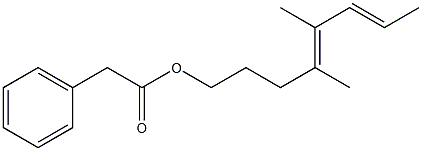 Phenylacetic acid 4,5-dimethyl-4,6-octadienyl ester Structure