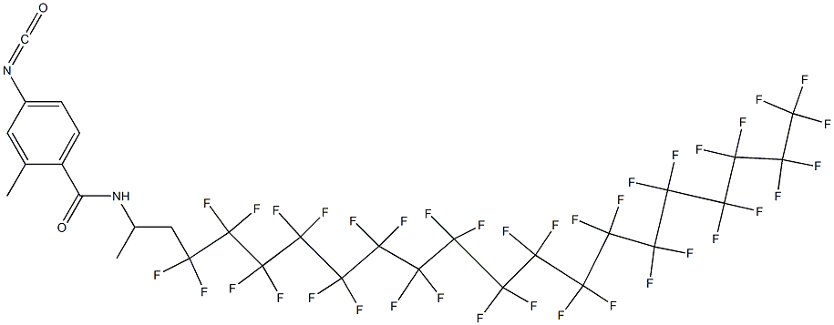 4-Isocyanato-2-methyl-N-[2-(heptatriacontafluorooctadecyl)-1-methylethyl]benzamide,,结构式