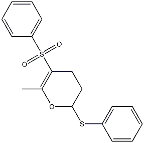 5-(Phenylsulfonyl)-3,4-dihydro-6-methyl-2-(phenylthio)-2H-pyran,,结构式