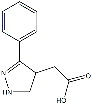 3-(フェニル)-4,5-ジヒドロ-1H-ピラゾール-4-酢酸 化学構造式