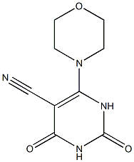 6-モルホリノ-1,2,3,4-テトラヒドロ-2,4-ジオキソピリミジン-5-カルボニトリル 化学構造式