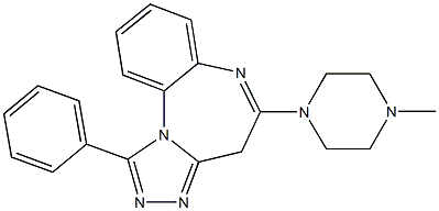 1-Phenyl-5-(4-methylpiperazin-1-yl)-4H-[1,2,4]triazolo[4,3-a][1,5]benzodiazepine,,结构式