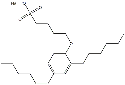 4-(2,4-ジヘキシルフェノキシ)ブタン-1-スルホン酸ナトリウム 化学構造式