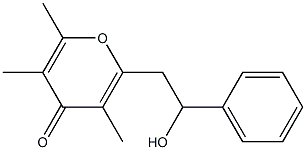 2-(3,5,6-Trimethyl-4-oxo-4H-pyran-2-yl)-1-phenylethanol 结构式