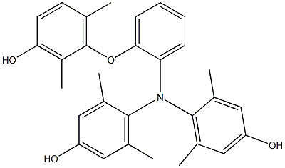 N,N-Bis(4-hydroxy-2,6-dimethylphenyl)-2-(3-hydroxy-2,6-dimethylphenoxy)benzenamine,,结构式