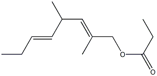 プロピオン酸2,4-ジメチル-2,5-オクタジエニル 化学構造式