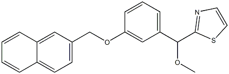 2-[Methoxy[3-(2-naphtylmethoxy)phenyl]methyl]thiazole,,结构式