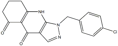 1-(4-Chlorobenzyl)-6,7,8,9-tetrahydro-4H-pyrazolo[3,4-b]quinoline-4,5(1H)-dione 结构式