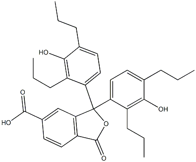 1,3-Dihydro-1,1-bis(3-hydroxy-2,4-dipropylphenyl)-3-oxoisobenzofuran-6-carboxylic acid Struktur