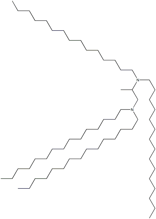 N,N,N',N'-テトラペンタデシル-1,2-プロパンジアミン 化学構造式