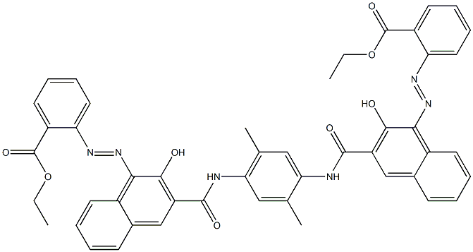 N,N'-(2,5-Dimethyl-1,4-phenylene)bis[4-[[2-(ethoxycarbonyl)phenyl]azo]-3-hydroxy-2-naphthalenecarboxamide] Structure