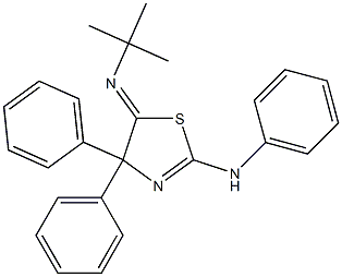 2-(Phenylamino)-5-(tert-butylimino)-4,4-diphenyl-2-thiazoline Struktur