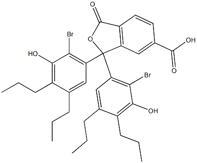 1,1-Bis(6-bromo-5-hydroxy-3,4-dipropylphenyl)-1,3-dihydro-3-oxoisobenzofuran-6-carboxylic acid Structure