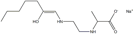 2-[N-[2-[N-(2-Hydroxy-1-heptenyl)amino]ethyl]amino]propionic acid sodium salt Structure