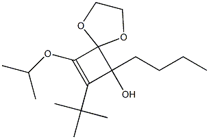 8-イソプロピルオキシ-6-ブチル-7-tert-ブチル-1,4-ジオキサスピロ[4.3]オクタ-7-エン-6-オール 化学構造式