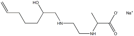 2-[N-[2-[N-(2-Hydroxy-6-heptenyl)amino]ethyl]amino]propionic acid sodium salt Structure